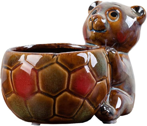Cute Animal Ceramic Flower Pot Succulent Planter-Bear...