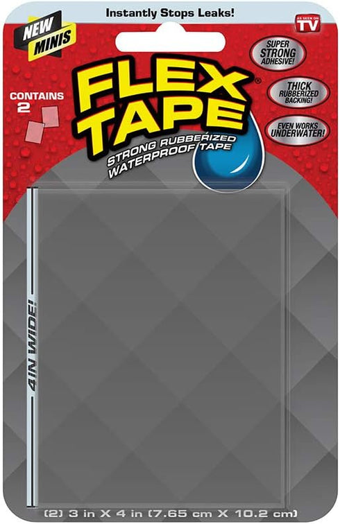 Flex Tape, Mini, Clear, Original Thick Flexible Rubberized Waterproof Tape - Seal and Patch Leaks, Works Underwater, Indoor Outdoor Projects - Hom...