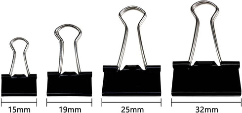 120Pcs Assorted Sizes Binder Clips, Metal Paper Clamps 4 Assorted Sizes, Medium, Small, X Small and Micro for Office Supplies, Black....