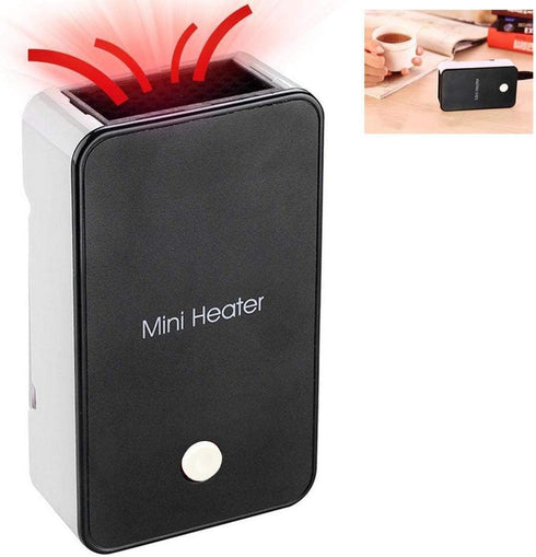 Safety Energy-saving Heater Mini Portable Room Office Desktop Electric Fan Heater Air Warmer Black...