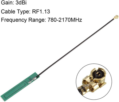 uxcell PCB GSM Built-in Antenna 3G 3dBi 780-2170MHz Female Connector with 95mm RF1.13 Cable 5Pcs...