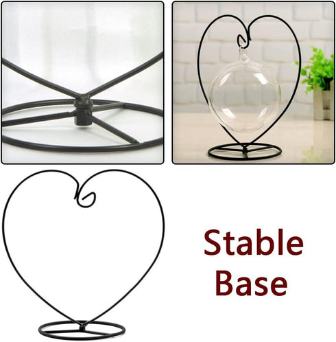 Ornament Display Stand Home Wedding Decoration Rack Plant Display Stand Heart Shaped Holder for Hanging Glass Globe Ball Air Plant Terrarium Ornam...