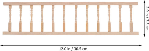 Veemoon 2pcs House Railing Furniture Props Decoration Fence Wooden Armrest Mini Decors/Doll Miniature for Role- Play Model: Handrails Small Dollho...