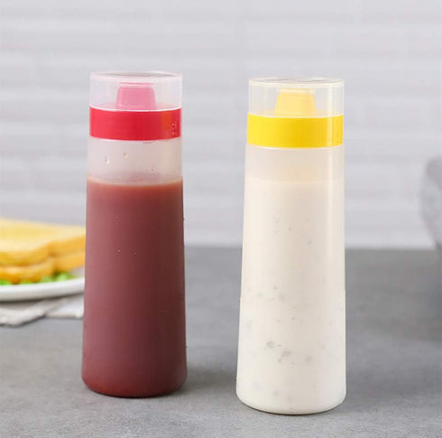 2-pack Porous Squeeze Bottles,Leak Proof Refillable Condiment Container for Kitchen Use,Salad Dressings,top dispensers for ketchup mustard mayo ho...