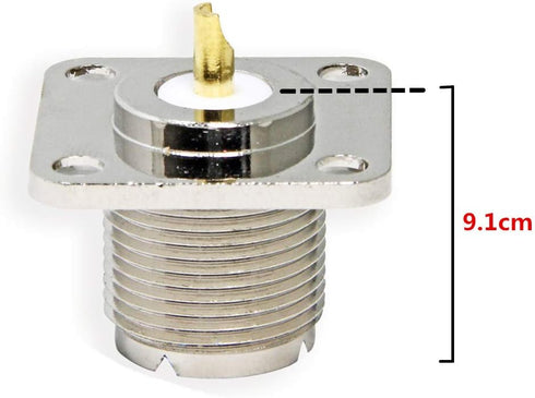 PL259 Panel Mount, 2 Pack UHF Female Jack 4 Holes Chassis Mount Flange Solder Cup Coax Connector for Ham Radio Antenna...