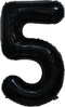Tellpet Black Number 5 Balloon, 40 Inch...