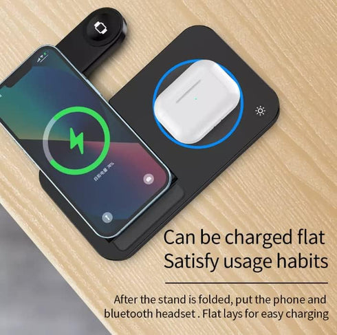 Wireless Charging Station, 15W Fast Charging Station, 4 in 1 Fast Wireless Charging Dock for iPhone 15/14/13/12/Pro Max/XS/XR/X, IWatch 7/6/5/4/3/...