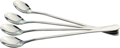 4pcs 9" Long Handle Iced Tea & Coffee Spoon Set, Stainless Steel Cocktail Stirrer for Mixing Drinks...