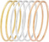 Edforce Stainless Steel Glossy Thin Round Bangle Bracelet Set for Women, Set of 7...