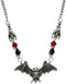 Fuqimanman2020 Bat Necklace Gothic Fancy Black Lace Bat Red Crystal Necklace Halloween Vampire Bat Necklace Halloween Lace Choker Necklace for Wom...