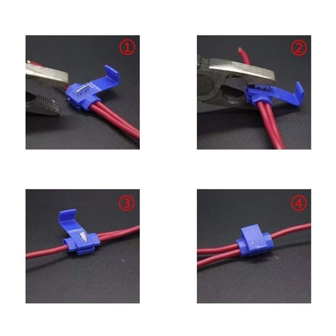 Quick Splice Snap Wire Connectors,Self-Stripping Splice Connectors,100PCS 18-14 AWG Gauge Inline Wire Connector...