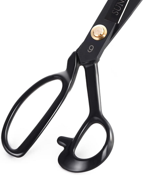 SUNLAND Professional Tailor Scissors Heavy Duty Tailor Shears for Costume Designer Dressmaker Sewing Fabric (9 inch, black)...