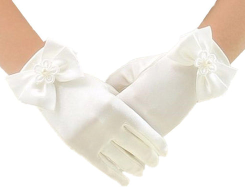 DreamHigh Wedding Flower Girl's Stretch Satin Dress Gloves...