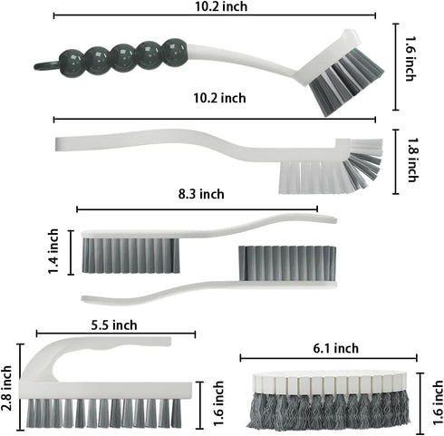 6 PCS Cleaning Brush, Scrub Brush Set for Kitchen and Bathroom Household Use with Various Brushes for Cleaning Dishes, Tiles, Corners and Floors...