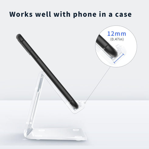 DARENYI Acrylic Cell Phone Stand for Desk, Clear Phone Holder Dock for Desk, Compatible with iPhone 13 12 11 Pro Max XR XS X SE 8 iPad All Android...