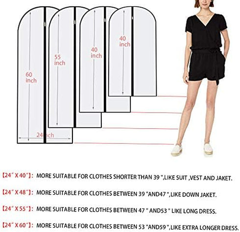 Hanging Garment Bag Suit Bags for Closet Storage (Set of 12) Garment Bags for Hanging Clothes Travel with Zipper for Suit Sweaters Travel Laundry ...