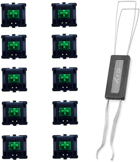 Cherry switch ?Keycap, Cherry Mx Switches, Keyswitches Keymodule ?Mechanical Keyboard Switches Replacement (10 pcs. Set ?Green?+Keycap Puller)...
