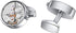 Mr.Van Men's Cufflinks - Rhodium-Plated Brass Steampunk Gear Design, Non-Rotating Watch Movement - Gift Box Included...