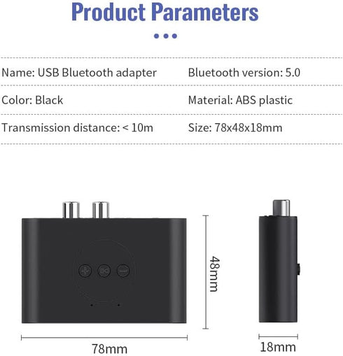 NFC Enabled Bluetooth Audio Receiver, Bluetooth 5.2 Wireless Audio Adapter for Home Stereo/Car Stereo/AV Receiver/Headphone/Speaker, Handsfree Cal...