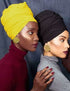 Harewom Hair Scarves and Wraps for Black Women Long Solid Stretch Vintage Headband Ties Bulk for Church Holiday Winter Yellow...