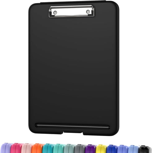 Clipboard with Storage, 8.5 x 11” Storage Clipboard with Low Profile Clip, Heavy Duty Nursing Clipboards Foldable, Coaches Clipboard for Classroom...