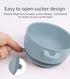 Little On Essentials Baby Silicone Feeding Set - Suction Bowl with Lid and Spoon, BPA Free, Microwave, Dishwasher and Freezer Safe, Rose Pink, 3pc...