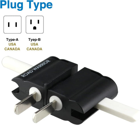 ROAD WARRIOR Universal Travel Plug Adapter Europe/UK/Australia/USA/India/China Compact Does Not Convert Voltage RW101BK Black...