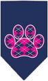 Mirage Pet Products Argyle Paw Pink Screen Print Bandana for Pets, Small, Orange...