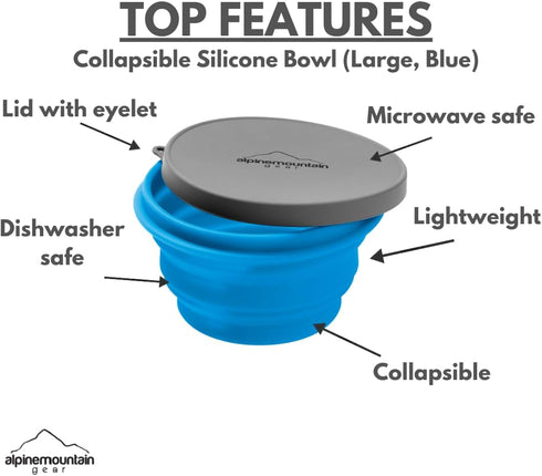 Collapsible Silicone Bowl (Large (Blue))...