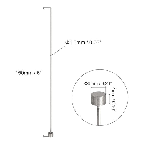 uxcell Straight Ejector Pins, 1.5mm (1/16") Dia. 65Mn Steel Round Tip Punch 150mm (6") Long for Mechanical Maintenance 10Pcs...