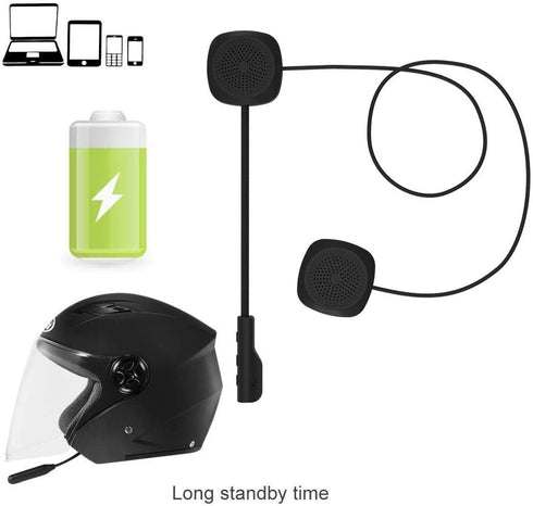 Motorcycle Helmet Headset,BT5.0 Music Call Control Hands-Free Microphone Dual Stereo Speaker Hands-Free Bilingual Conversion Headset Black Electro...