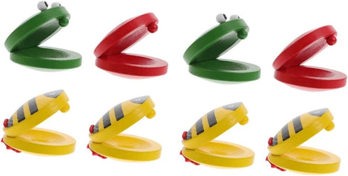 SAFIGLE 8 Pcs Cartoon Animal Castanets Kids Musical Toys Spanish Baby Toys Toddler Instruments Rhythm Toys for Kids Hand Castanets Castanet Clappe...