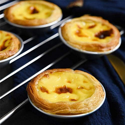 10 Pack Mini Egg Tart Tins Molds Tiny Pie Muffin Cupcake Pans NonStick Bakeware Kitchen Baking Tool Silver...