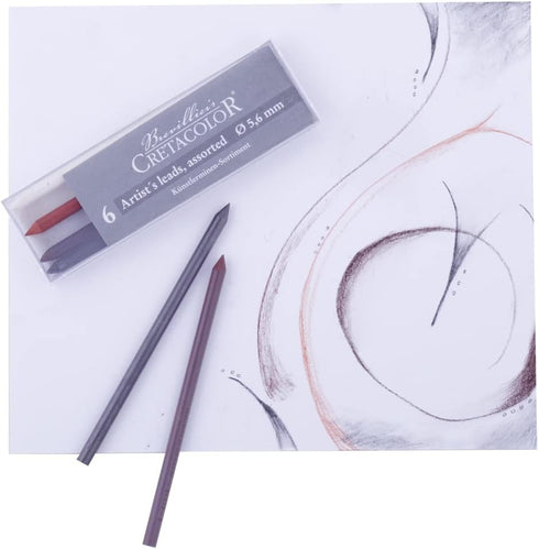 CRETACOLOR Graphite Lead Set, 6-Colors, multicolor, 5.000...