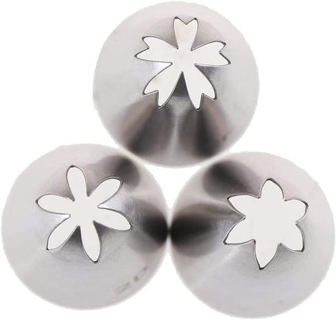 Icing Piping Tip Set,3 Large Decorating Tips Stainless Steel,DIY Cream Rose Flower Piping Tips,Cupcake Pastry Tips for Cake Decorating(1M 2D 2F)...