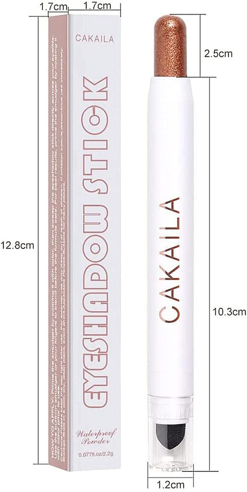 Go Ho Shimmer Cream-to-Powder Eyeshadow Stick,2 in 1 Eyeshadow Pencil Crayon Eye Brightener Stick,Smooth Easy To Color Waterproof,08 Pink White Sh...