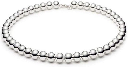 925 Sterling Silver 4MM-10M Italian Bead Ball Chain Bracelet- Handmade Bead Italian Bracelet, Silver Bead Bracelet For Women, 6.5, 7, 7.5, 8 Inch ...