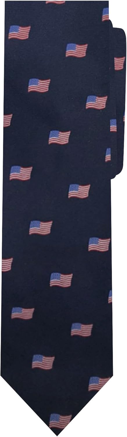 Jacob Alexander Men's Woven American Flags USA Navy Neck Tie - Slim...
