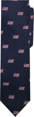 Jacob Alexander Men's Woven American Flags USA Navy Neck Tie - Slim...