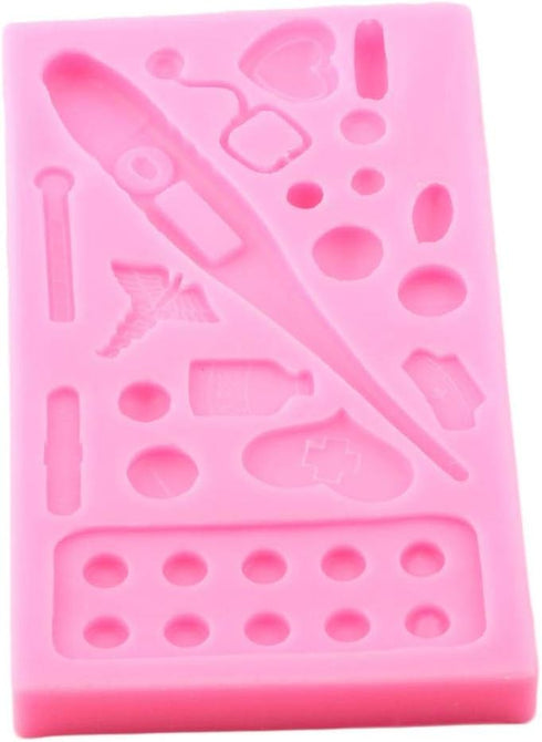 Medical Apparatus Tablet Silicone Mold for DIY Crystal Jelly Shots Candy Soap Mould Gum Paste Desserts Cupcake Cake Topper Decoration Handmade Ice...