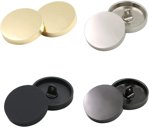 10 Pcs 10mm Zinc Alloy Buttons, Round Clothing Hook Buttons, Clothes Fasteners for Sewing Knitting Crafting, Silver...