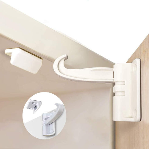 Invisible Design 5 Pack Kitchen Cabinet Locks - Child Safety Baby Cabinet Locks - No Drilling Screws for Latches and Drawers, 3M Adhesives (LJ-ZXS...