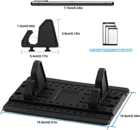 Phone Holder for Car with Air Vent Brush, Universal Silicone Car Cellphone Mount Antislip Vehicle Mobile Phone GPS Mounting Mat...