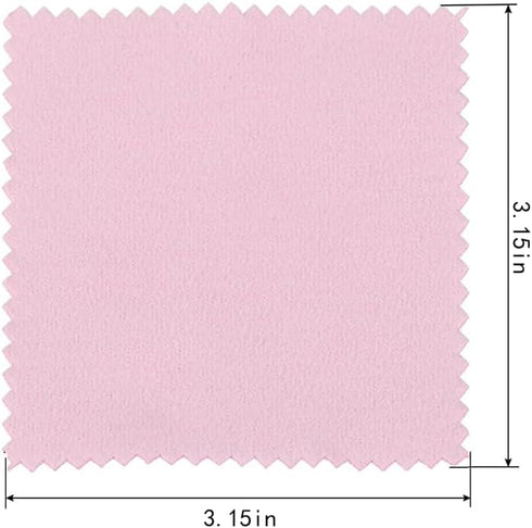 50pcs Jewelry Cleaning Cloth Pink Polishing Cloth for Sterling Silver Gold Platinum Small Polish Cloth 8x8cm...