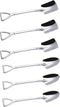 Dessert Spoon Set, 6 Pcs 6" Shovel Shape Stainless Steel Spoons, Ice Cream Fruit Spoon for Home, Kitchen or Restaurant...