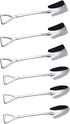 Dessert Spoon Set, 6 Pcs 6" Shovel Shape Stainless Steel Spoons, Ice Cream Fruit Spoon for Home, Kitchen or Restaurant...