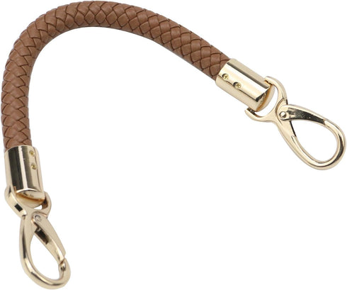 Nicerity PU Leather Braided Purse Strap 11.8inch Replacement Handle Short Handbag Strap Top Handle with Golden Hardware for DIY Handbag Purse Maki...