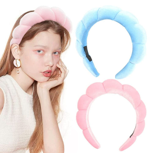 Mimi and Co Spa Headband for Women, Sponge Spa Headband for Washing Face, Makeup Headband Skincare Headband Puffy Spa Headband, Terry Towel Cloth ...