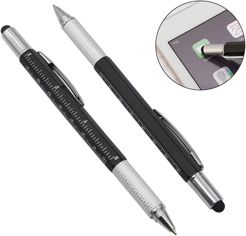 Screwdriver Pen Multitool Pen Touch Screen Stylus Ballpoint Tech Tool Pen Gadgets Ruler Level Metal Hexagon Pen for Men Office Outdoor Supplies 3 ...