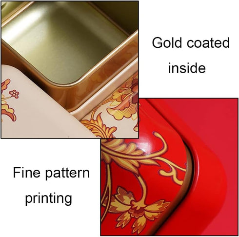 3 Pcs Tea Tin Canister Mini Tea Storage Box Rustproof Square Coffee Tea Sealed Box for Store Crafts Snacks Candy and Tea...